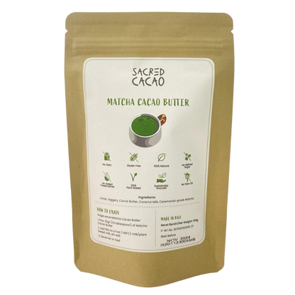 Packet of matcha cacao butter.