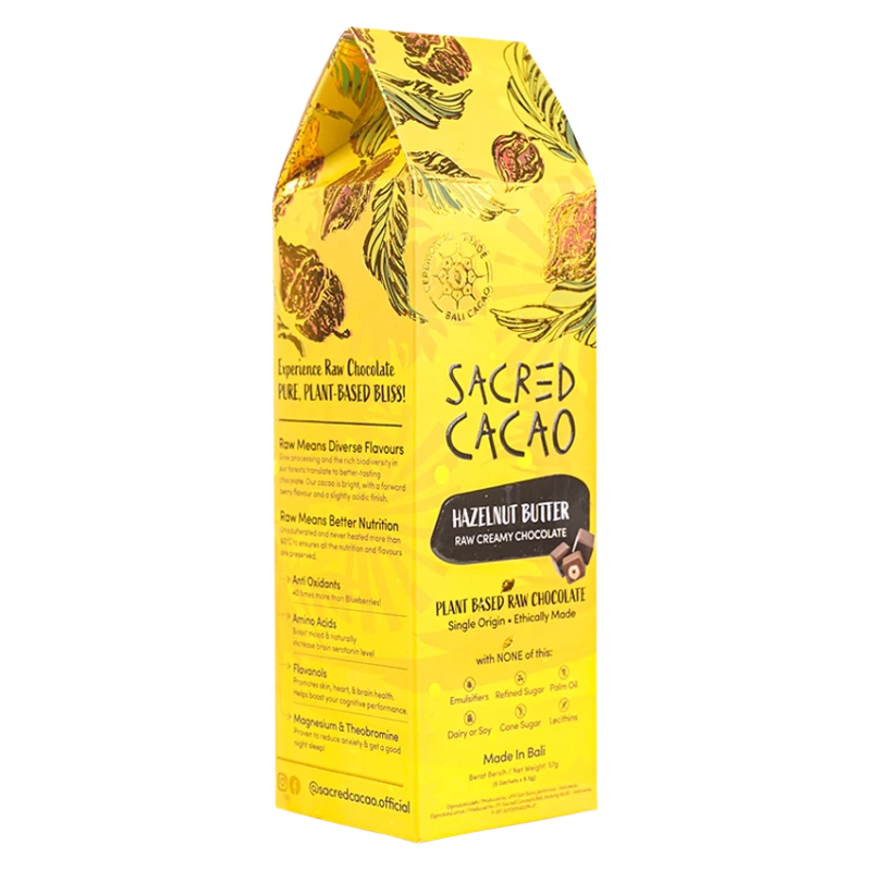 Carton of hazelnut butter cacao chocolate.